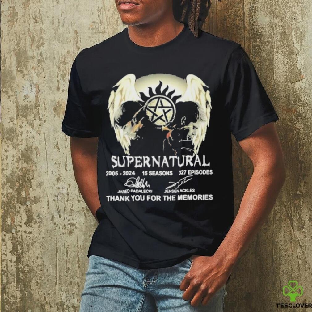 Supernatural 2005 2024 15 Seasons 327 Episodes Thank You For The Memories Shirt Supernatural 2005 2024 15 Seasons 327 Episodes Thank You For The Memories Shirt