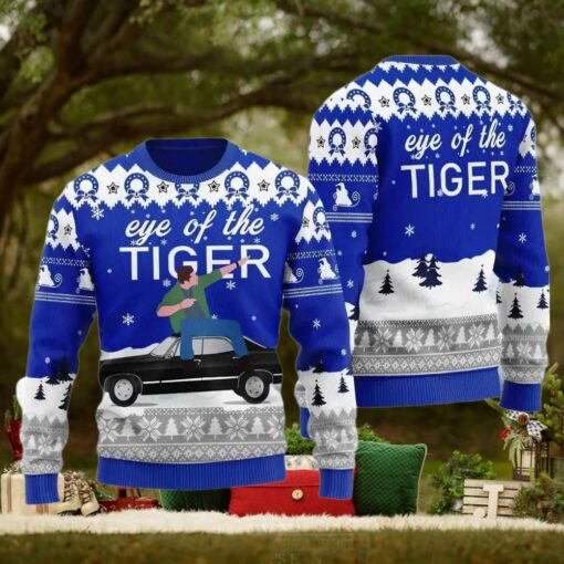 Supernatural Dean Singing Eye Of The Tiger Ugly Christmas Sweater