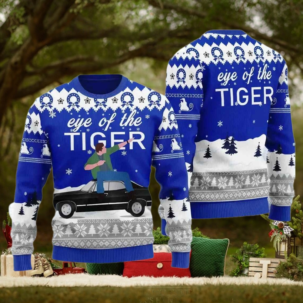 Supernatural Dean Singing Eye Of The Tiger Ugly Christmas Sweater Supernatural Dean Singing Eye Of The Tiger Ugly Christmas Sweater