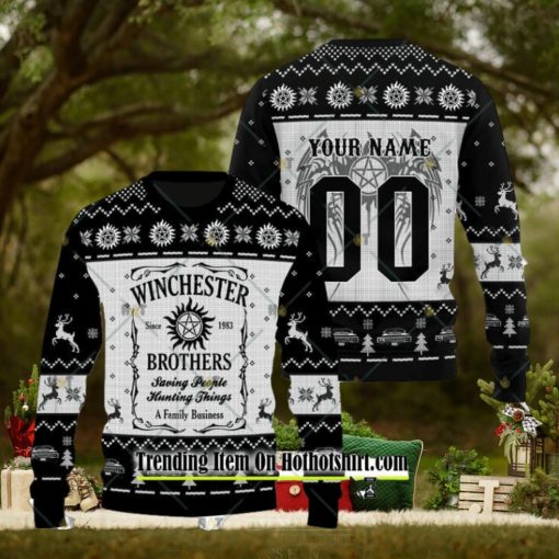 Supernatural Winchester Brothers Custom Ugly Christmas Sweater
