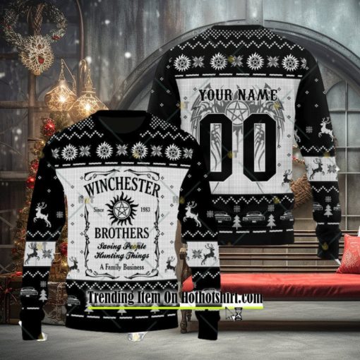 Supernatural Winchester Brothers Custom Ugly Christmas Sweater