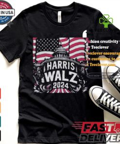 Support Of Presidential Nominee Kamala Harris Vp Nominee Tim Walz 2024 Us Elections America White House T shirt