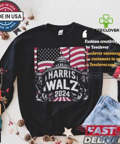 Support Of Presidential Nominee Kamala Harris Vp Nominee Tim Walz 2024 Us Elections America White House T shirt
