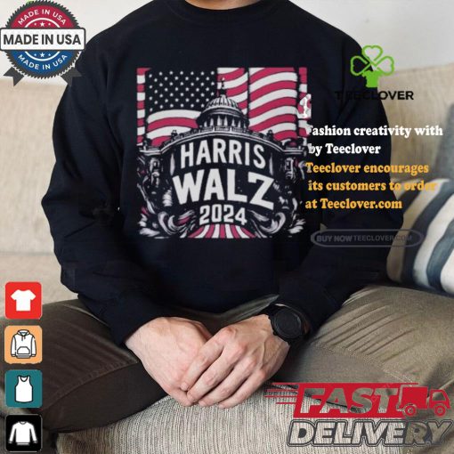 Support Of Presidential Nominee Kamala Harris Vp Nominee Tim Walz 2024 Us Elections America White House T shirt