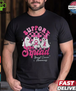 Support Squad Pink Ribbon Breast Cancer Awareness Shirt, Halloween Ghost Tee