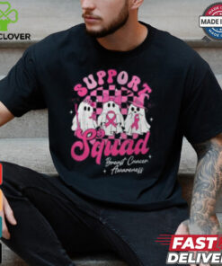 Support Squad Pink Ribbon Breast Cancer Awareness Shirt, Halloween Ghost Tee