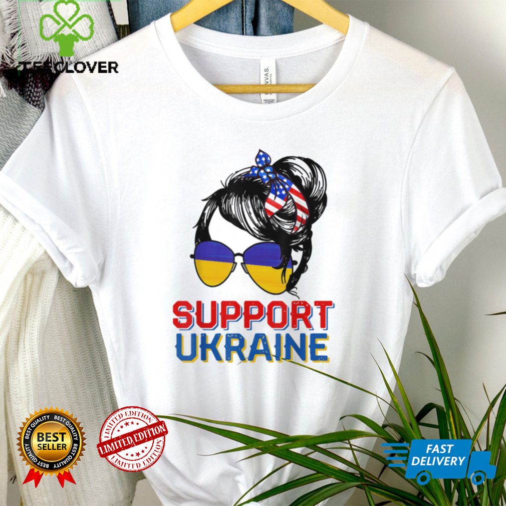 Support Ukraine Woman Flag American Ukrainian Roots Tee Shirt