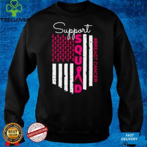 Support squad American flag with pink breast cancer awareness shirt