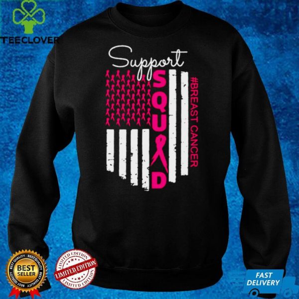 Support squad American flag with pink breast cancer awareness hoodie, sweater, longsleeve, shirt v-neck, t-shirt