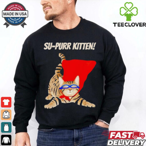 Supurr kitten cute super hero cat meme shirt