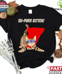 Supurr kitten cute super hero cat meme shirt