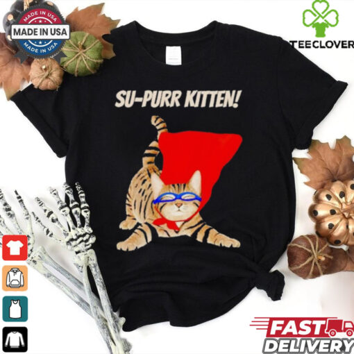 Supurr kitten cute super hero cat meme shirt