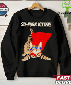 Supurr kitten cute super hero cat meme shirt