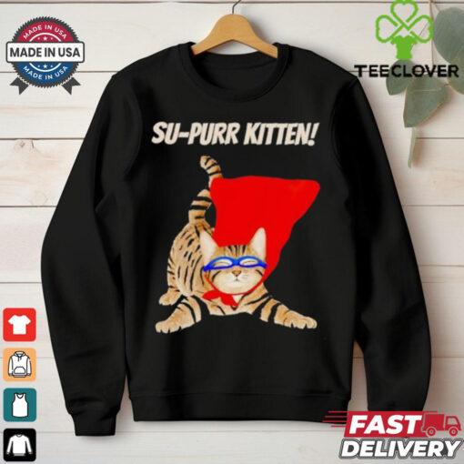 Supurr kitten cute super hero cat meme shirt
