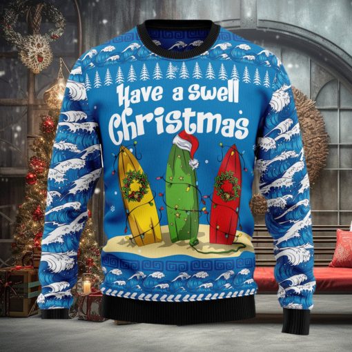 Surfer Swell Ugly Christmas Sweater Thankgiving Gift Men Women
