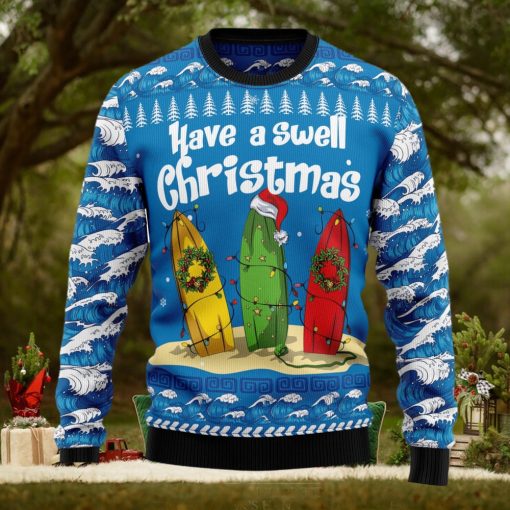 Surfer Swell Ugly Christmas Sweater Thankgiving Gift Men Women