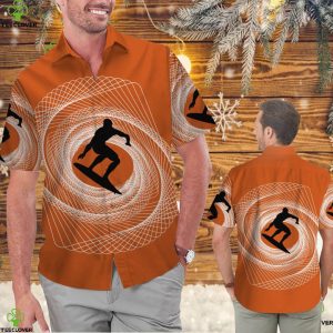 Surfing Circle Pattern 3D Men Hawaiian Aloha Tropical Button Up Shirt Surfers And Water Sport Lovers On Summer Vacation