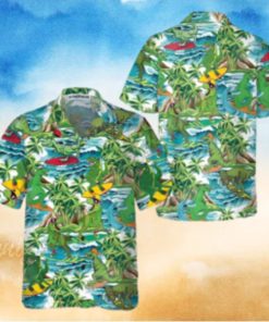 Surfing Dinosaur Hawaiian Shirt