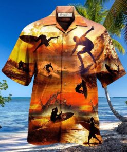 Surfing Is My Therapy Sunset Hawaiian Shirt