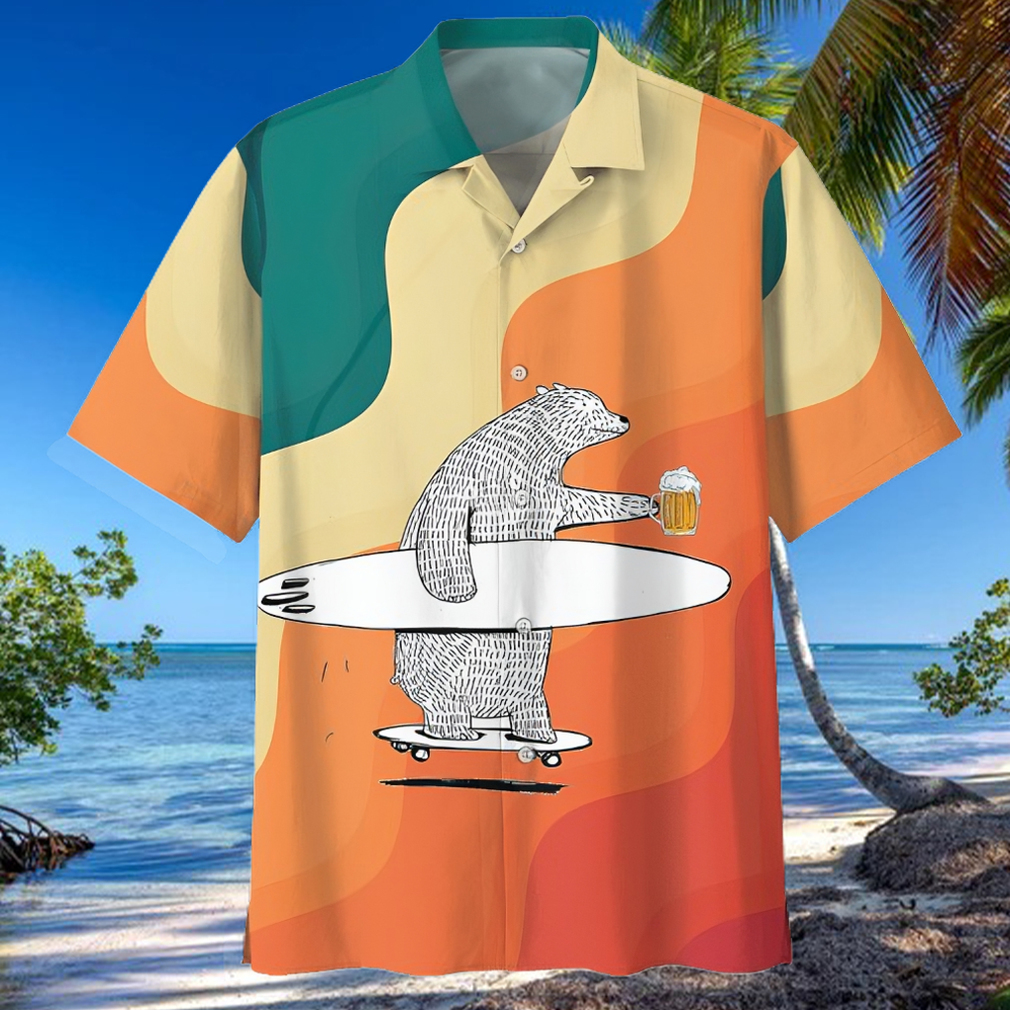 Surfing Orange High Quality Unisex Hawaiian Shirt