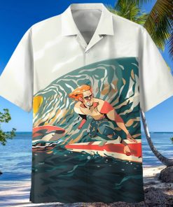 Surfing White Amazing Design Unisex Hawaiian Shirt