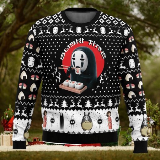 Sushi Time No Face Spirited Away Ugly Christmas Sweater 3D Printed Men And Women Christmas Hoiliday Gift