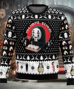 Sushi Time No Face Spirited Away Ugly Christmas Sweater 3D Printed Men And Women Christmas Hoiliday Gift