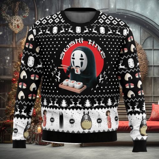 Sushi Time No Face Spirited Away Ugly Christmas Sweater 3D Printed Men And Women Christmas Hoiliday Gift