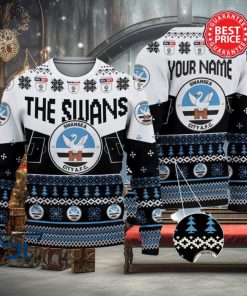 Swansea City AFC EFL Logo Custom Name Ugly Sweater Christmas