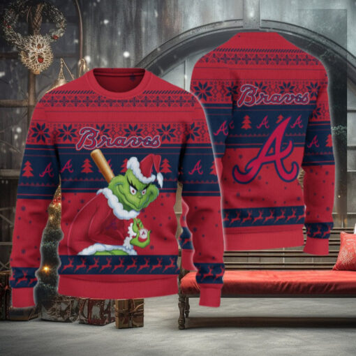 Atlanta Braves Grinch Christmas Ugly Sweater