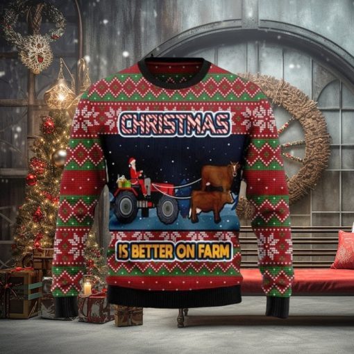 Sweater 3D Christmas Is Better On Farm shirt