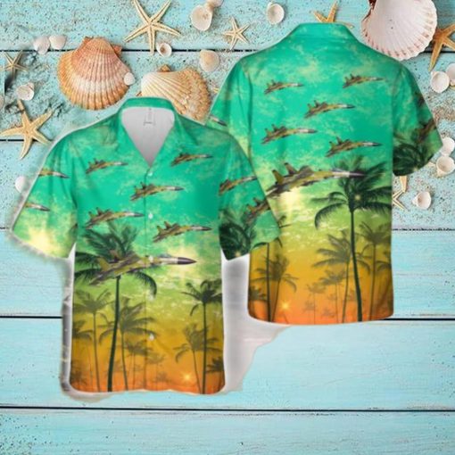 Swedish Air Force J 11A M90 Camo Hawaiian Shirt