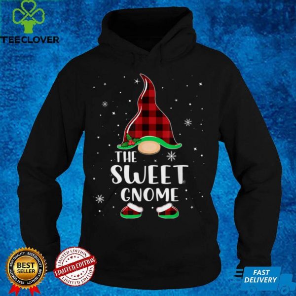 Sweet Gnome Buffalo Plaid Matching Christmas Pajama T Shirt