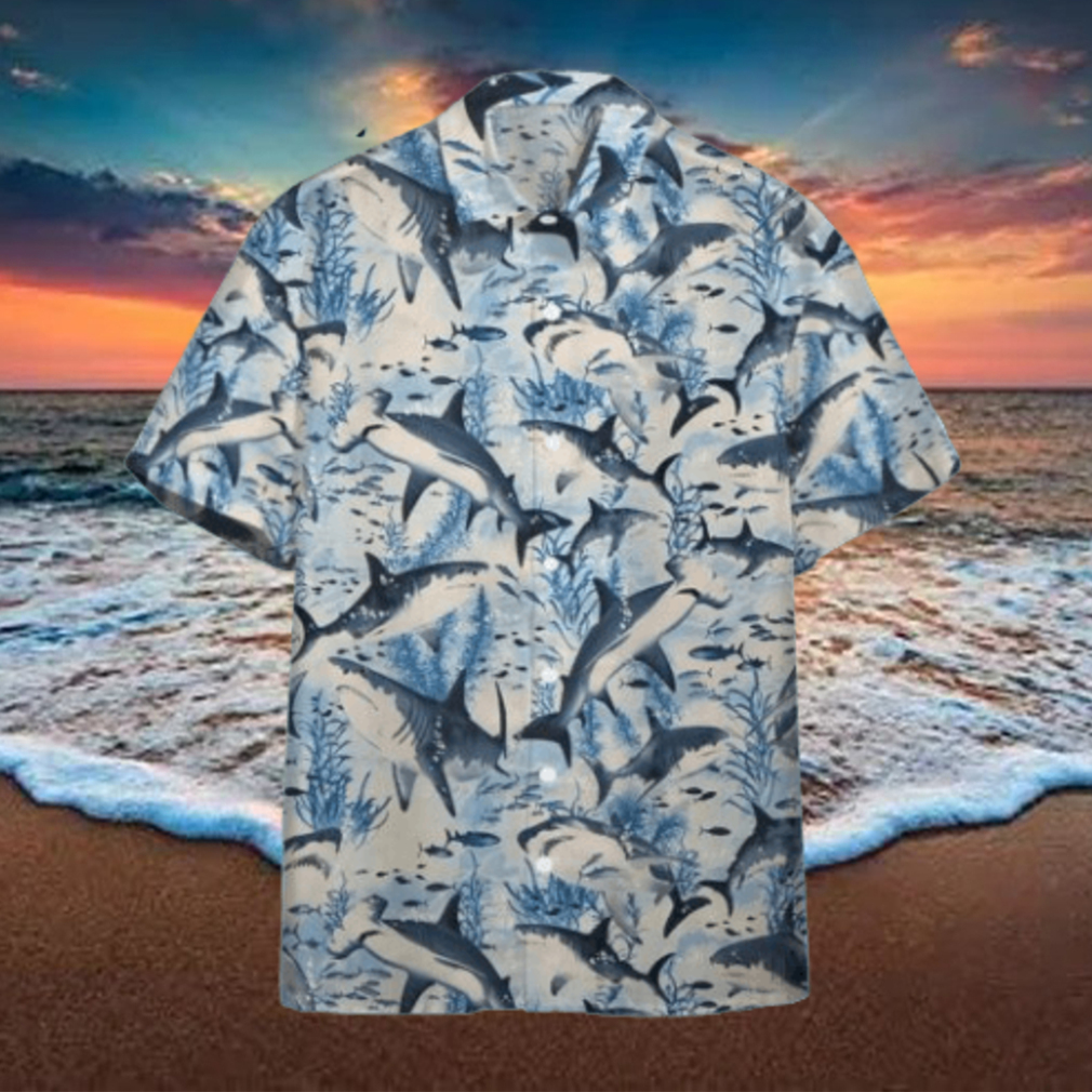 Swimming Shark Hawaiian Shirt Swimming Shark Hawaiian Shirt