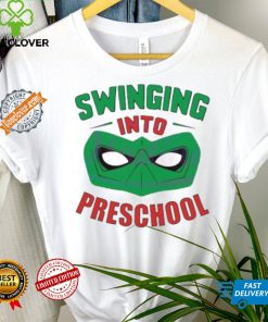 Swinging into preschool superhero shirt