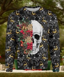 Symmetric Skull And Christmas Ugly Sweater