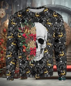 Symmetric Skull And Christmas Ugly Sweater
