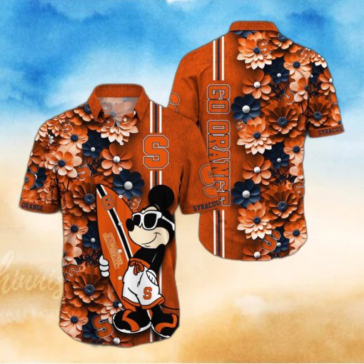 Syracuse Orange Aloha Mick Pattern Hawaiian Shirt For Fans