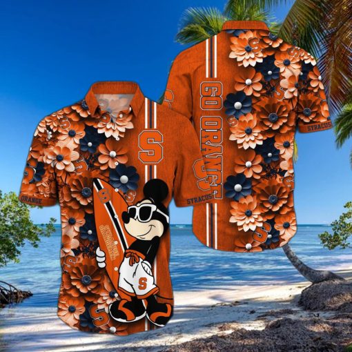 Syracuse Orange Aloha Mick Pattern Hawaiian Shirt For Fans