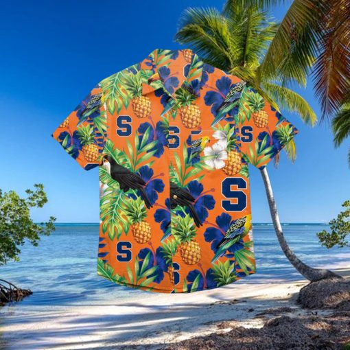 Syracuse Orange Floral Hawaiian Shirt