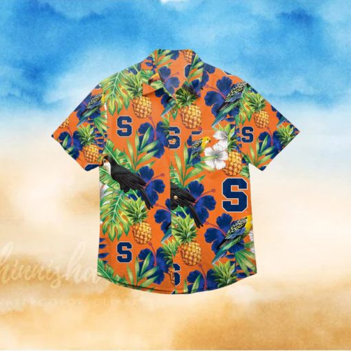 Syracuse Orange Floral Hawaiian Shirt