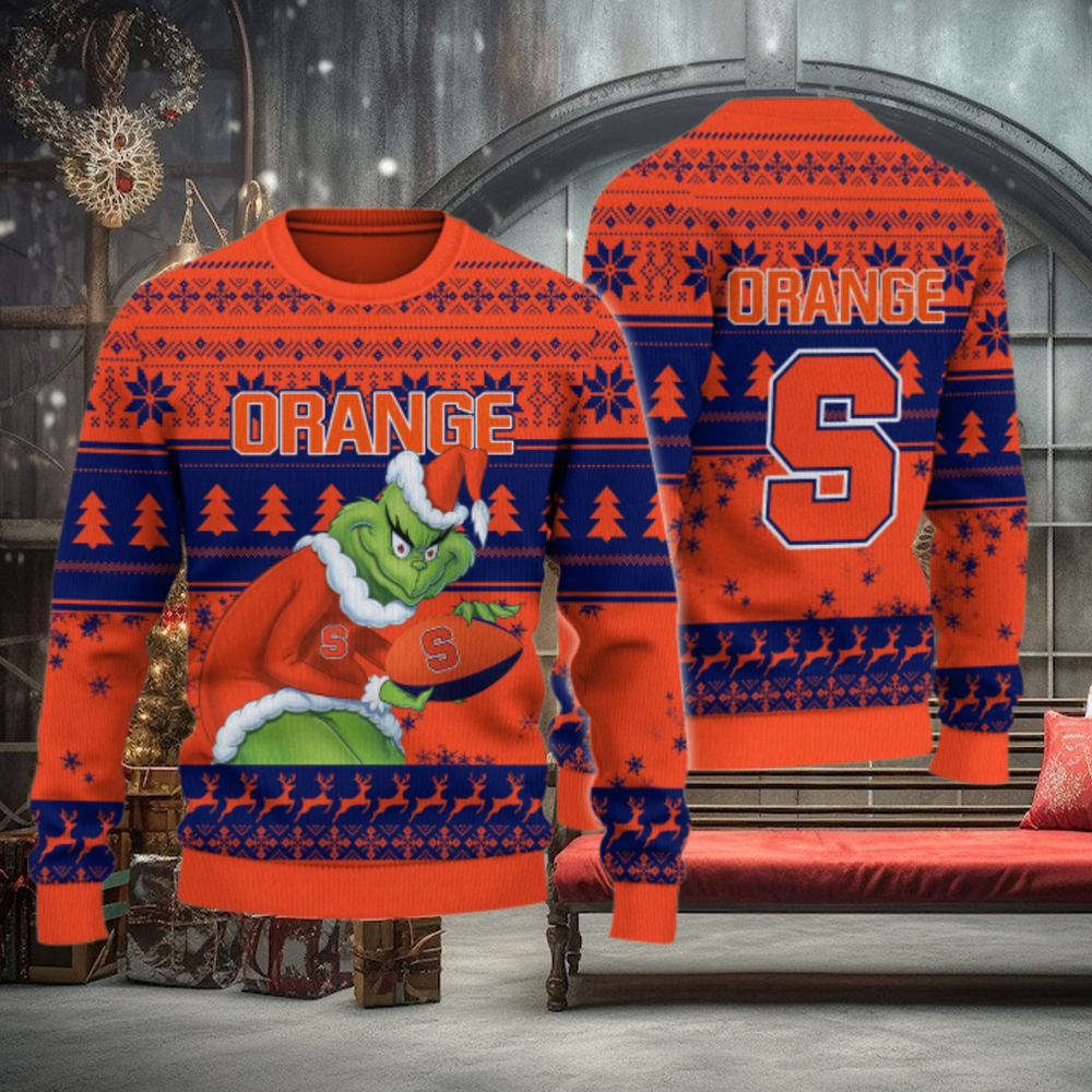 Syracuse Orange Grinch Ugly Christmas Sweater Syracuse Orange Grinch Ugly Christmas Sweater