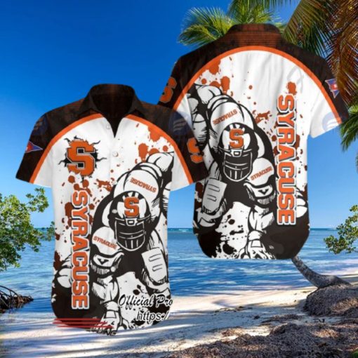 Syracuse Orange NCAA Player Paint Flakes Black Orange Hawaiian Shirt