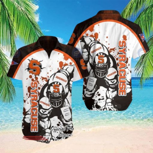 Syracuse Orange NCAA Player Paint Flakes Black Orange Hawaiian Shirt