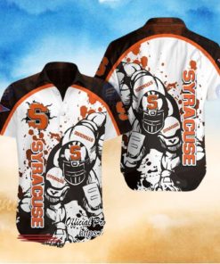 Syracuse Orange NCAA Player Paint Flakes Black Orange Hawaiian Shirt