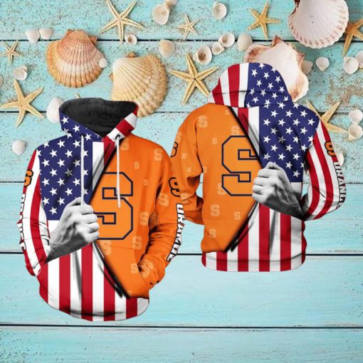 Syracuse Orange NCAA US Flag 3D Printed Hoodie