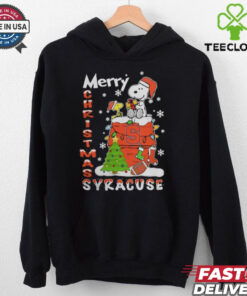 Syracuse Orange Snoopy And Woodstock Merry Christmas Shirt
