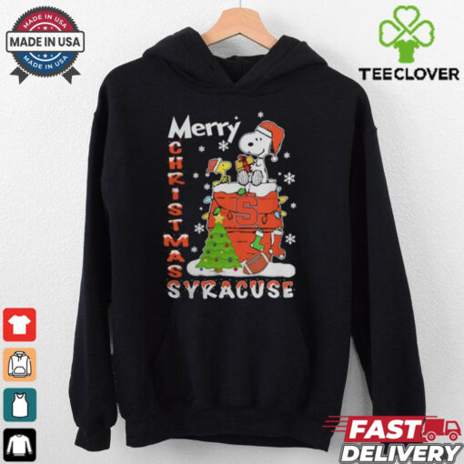Syracuse Orange Snoopy And Woodstock Merry Christmas Shirt