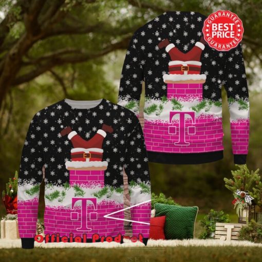 T Mobile Wool Santa Claus In Funnels Logo Ugly Christmas Sweater