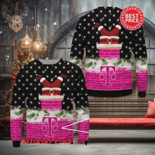 T Mobile Wool Santa Claus In Funnels Logo Ugly Christmas Sweater